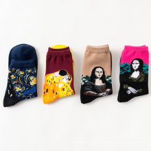 Bande dessinée de mode personnalisée No Show Rayures colorées Crew Sheer Cheville Chaussettes Femmes